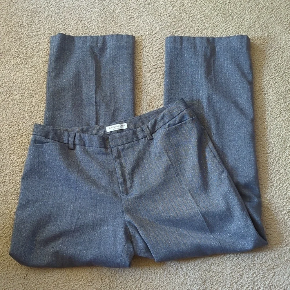 Coldwater Creek Gray Shimmer Metallic Natural Fit Bootcut Pants Size 12